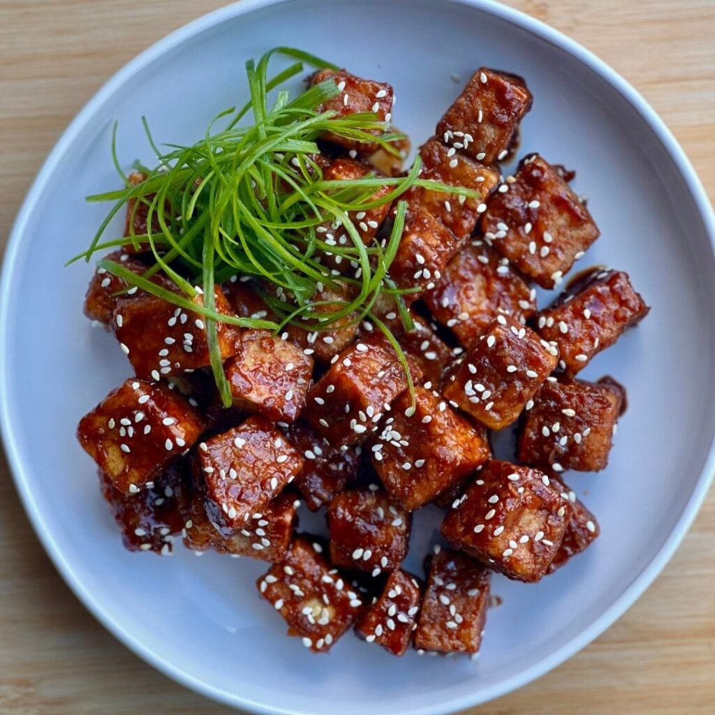 Korean Soy Garlic Crispy Tofu Recipe | samah eats