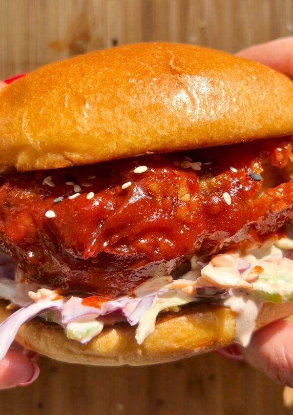 korean fried chicken burger shot