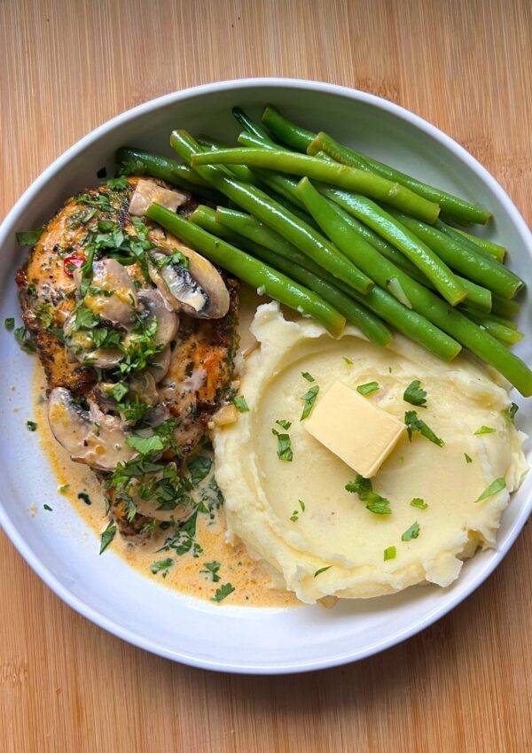 chicken mash green beans