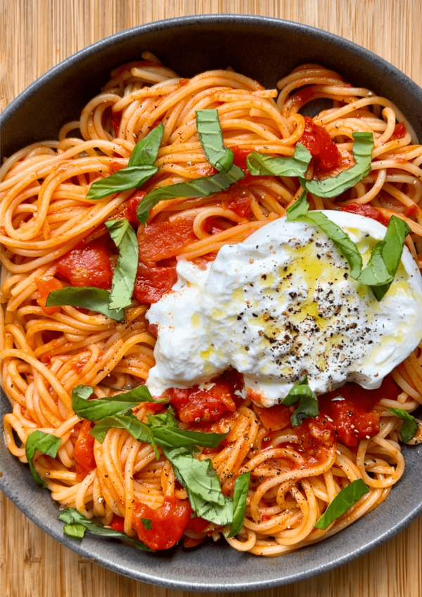 Spaghetti Pomodoro with Burrata