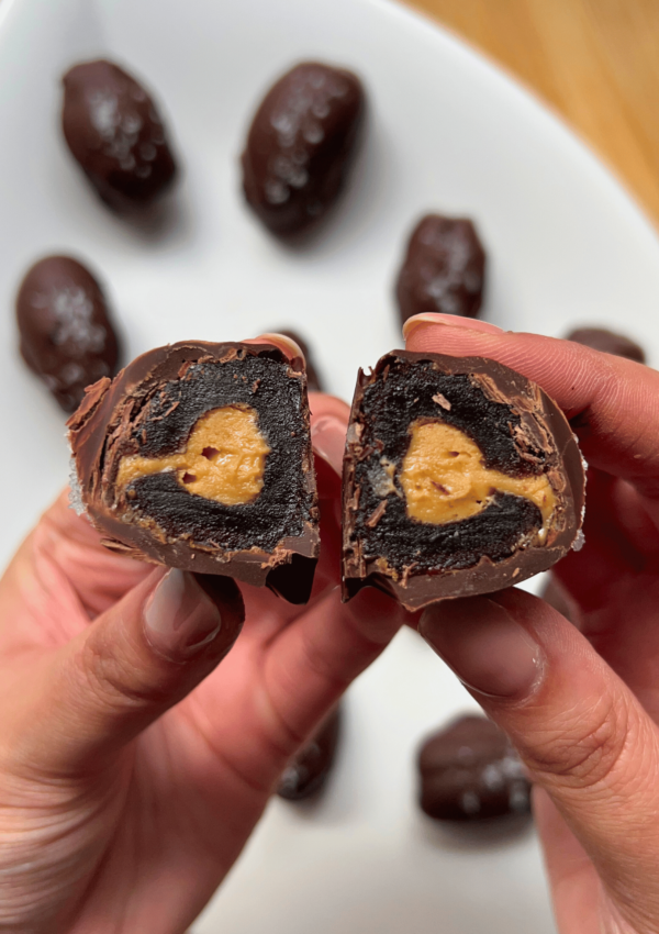 dark chocolate peanut butter dates