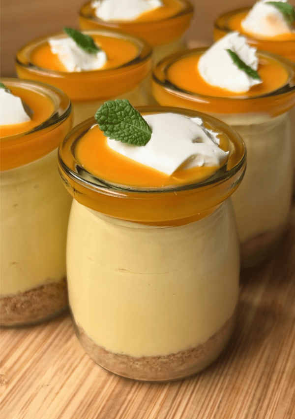 No Bake Mini Mango Cheesecakes